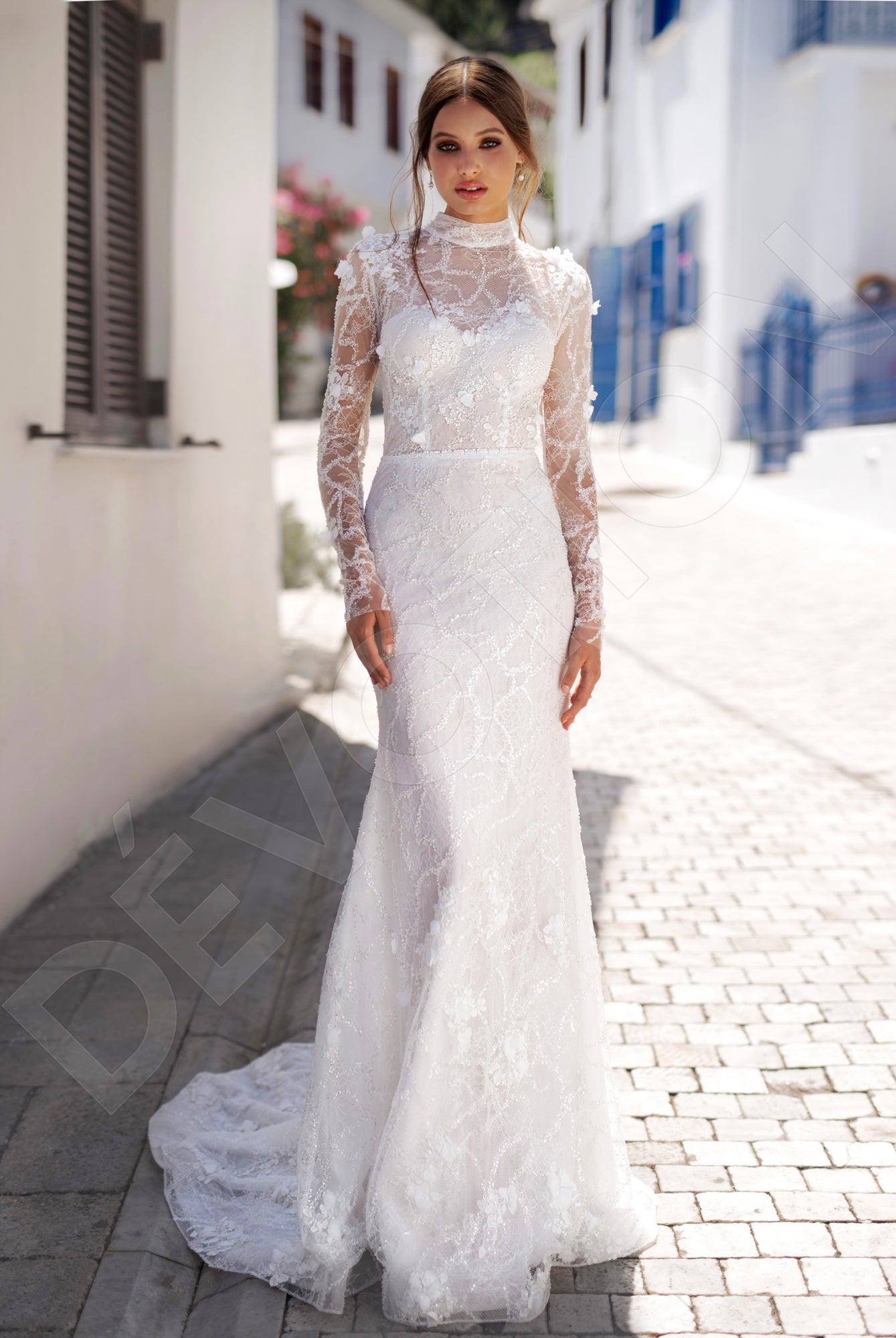 Felicity Trumpet Mermaid High neck Ivory Wedding dress