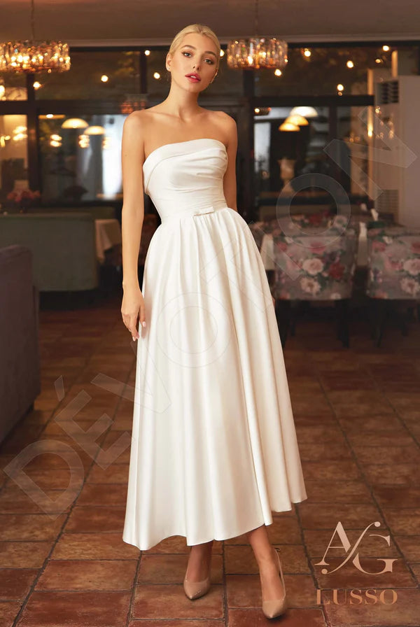 Nolla A-line Straight across Lightivory Wedding dress