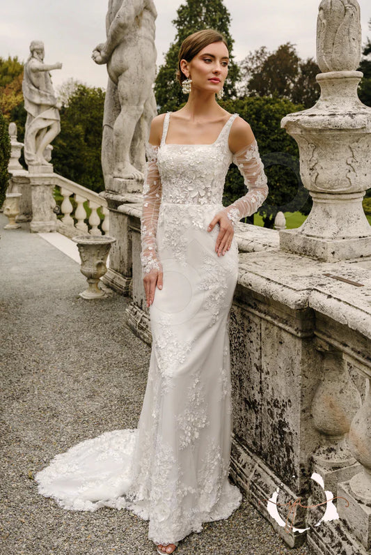 Blatneyd Trumpet/Mermaid Square Milk Wedding dress