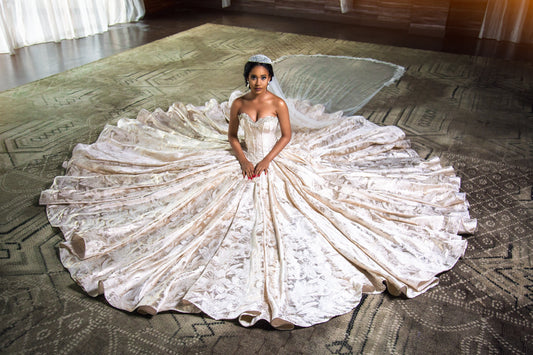 woman wearing a wedding dress