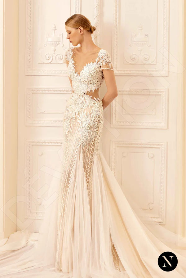 Kate Trumpet/Mermaid Illusion Nude Wedding dress