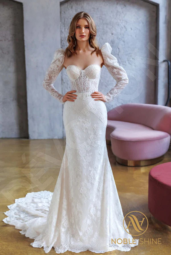 Idaoin Trumpet/Mermaid Sweetheart Champagne Wedding dress