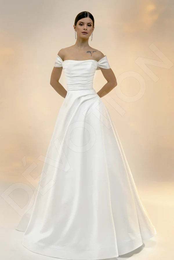 Norila A-line Off-Shoulder/Drop Shoulders Light Ivory Wedding dress