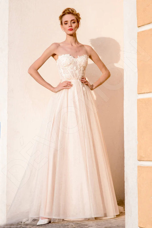 Alsy A-line Semi-Sweetheart Lightivory Wedding dress