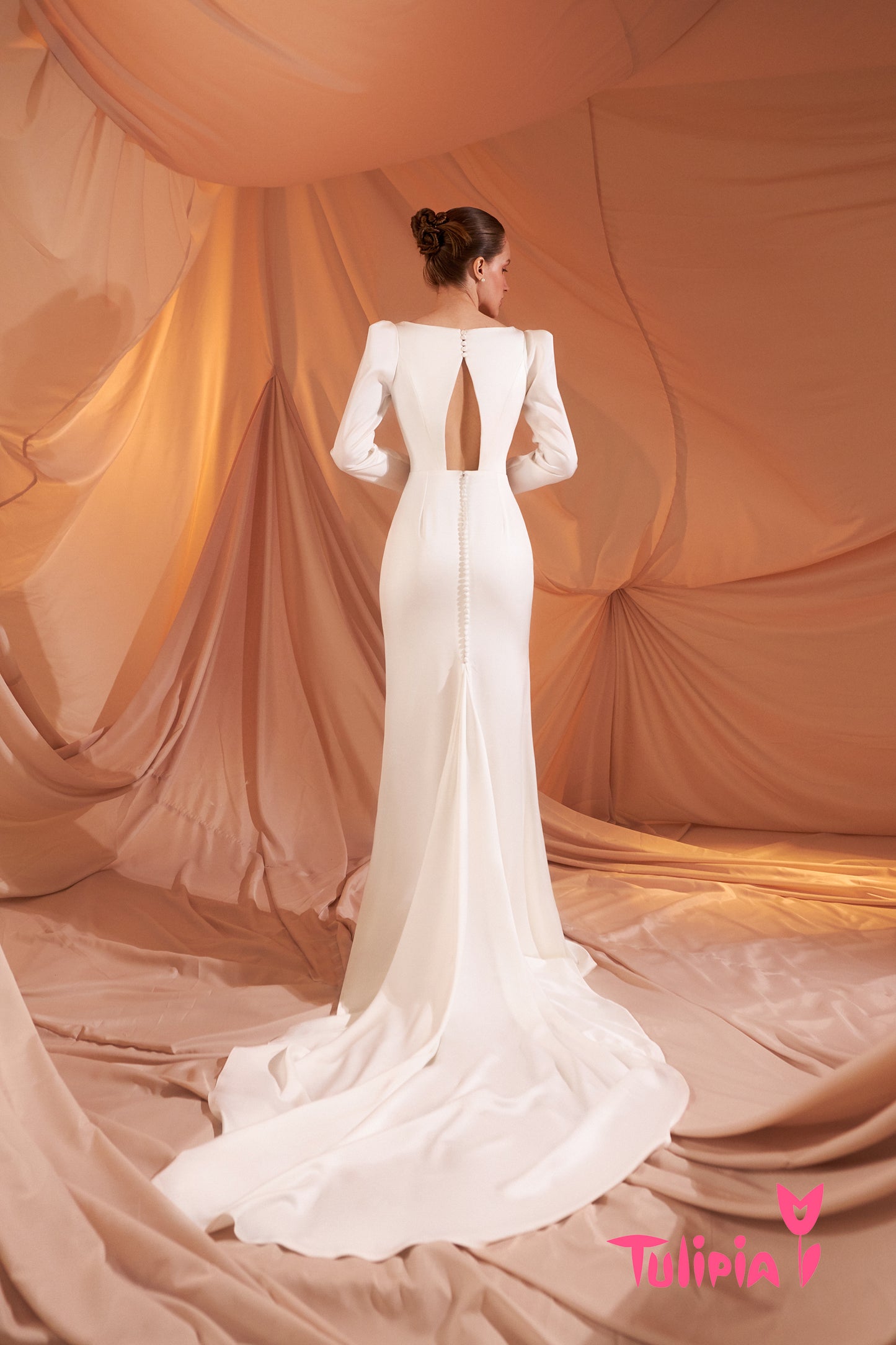 Agate Trumpet/Mermaid Square Milk Wedding dress