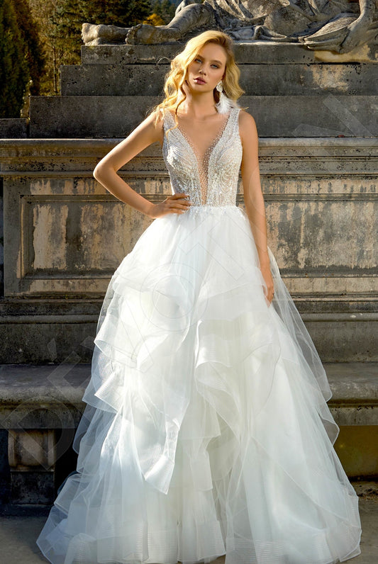 Alisa A-line Illusion Milk Wedding dress