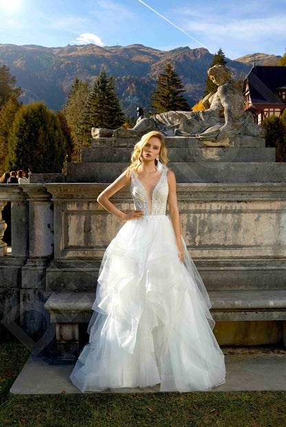 Alisa A-line Illusion Milk Wedding dress