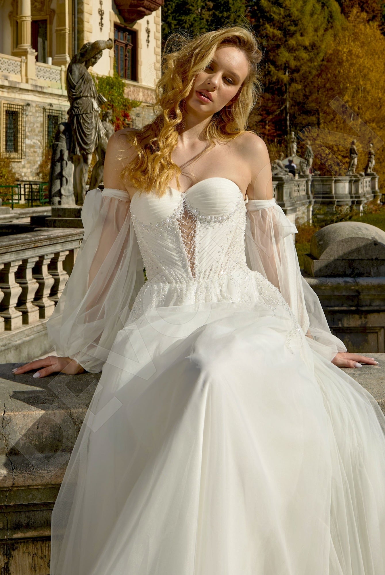 Adel A-line Sweetheart Milk Wedding dress