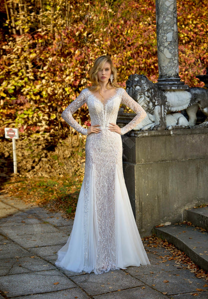 Inhrid Trumpet/Mermaid Illusion Milk/Nude Wedding dress