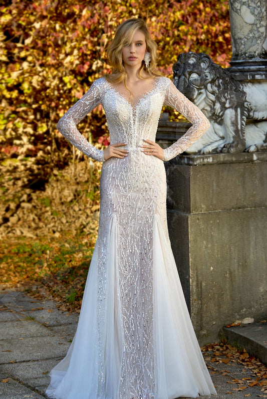 Inhrid Trumpet/Mermaid Illusion Milk/Nude Wedding dress