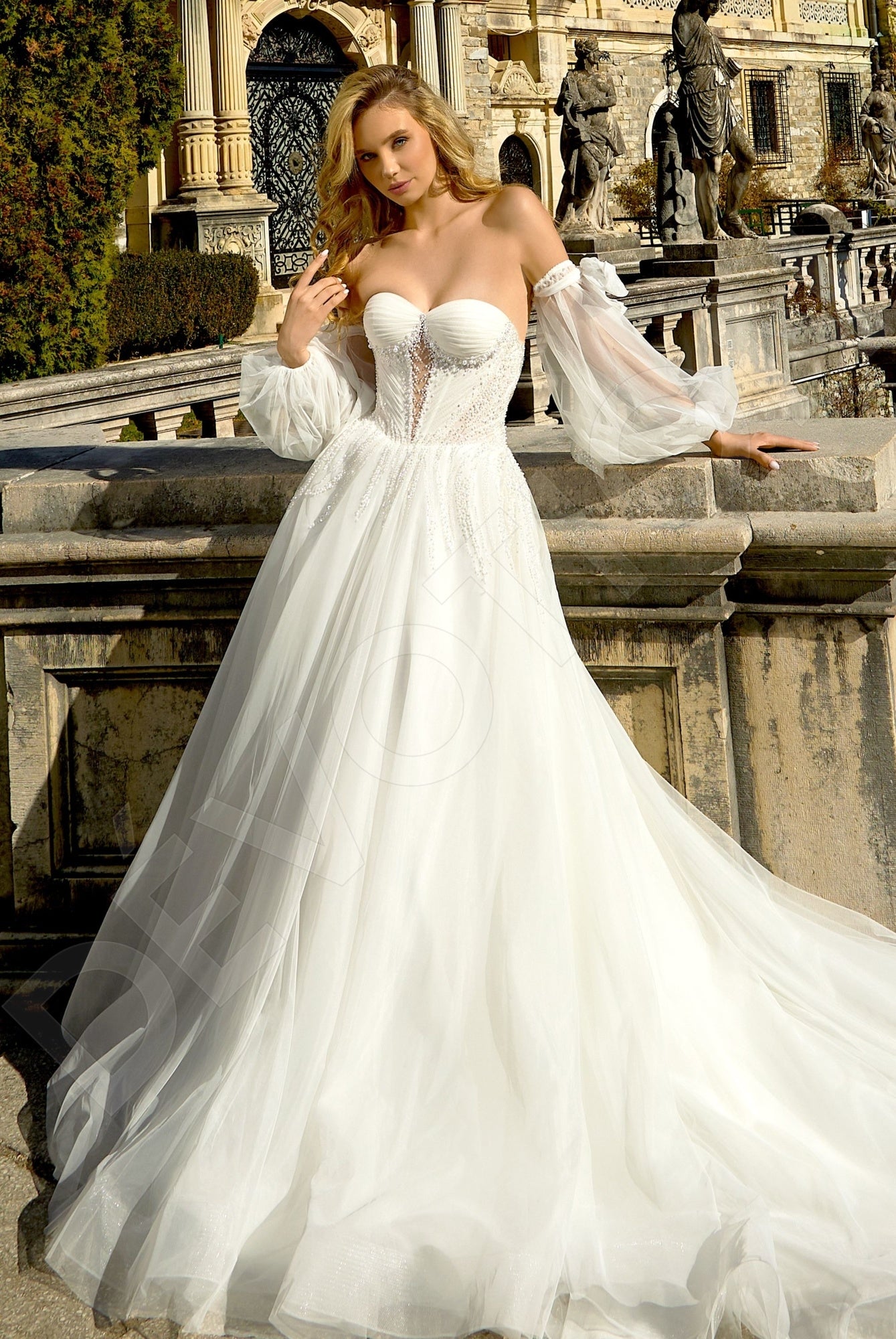 Adel A-line Sweetheart Milk Wedding dress