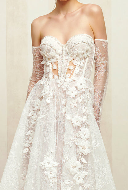 Daria A-line Sweetheart Milk Wedding dress