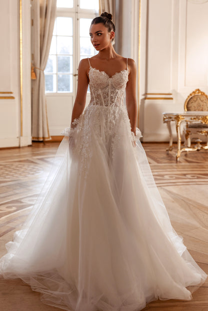 Ambre A-line Sweetheart Milk Wedding dress