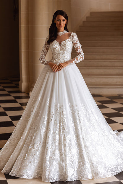 Jade-Lou Princess/Ballgown Jewel Milk Wedding dress