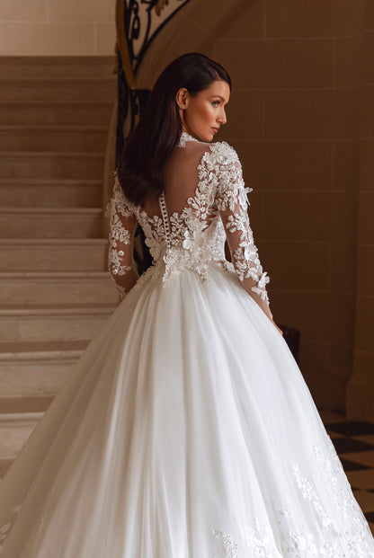 Jade-Lou Princess/Ballgown Jewel Milk Wedding dress