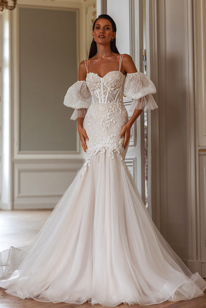 Jade-Julia Two in one Sweetheart Milk Wedding dress