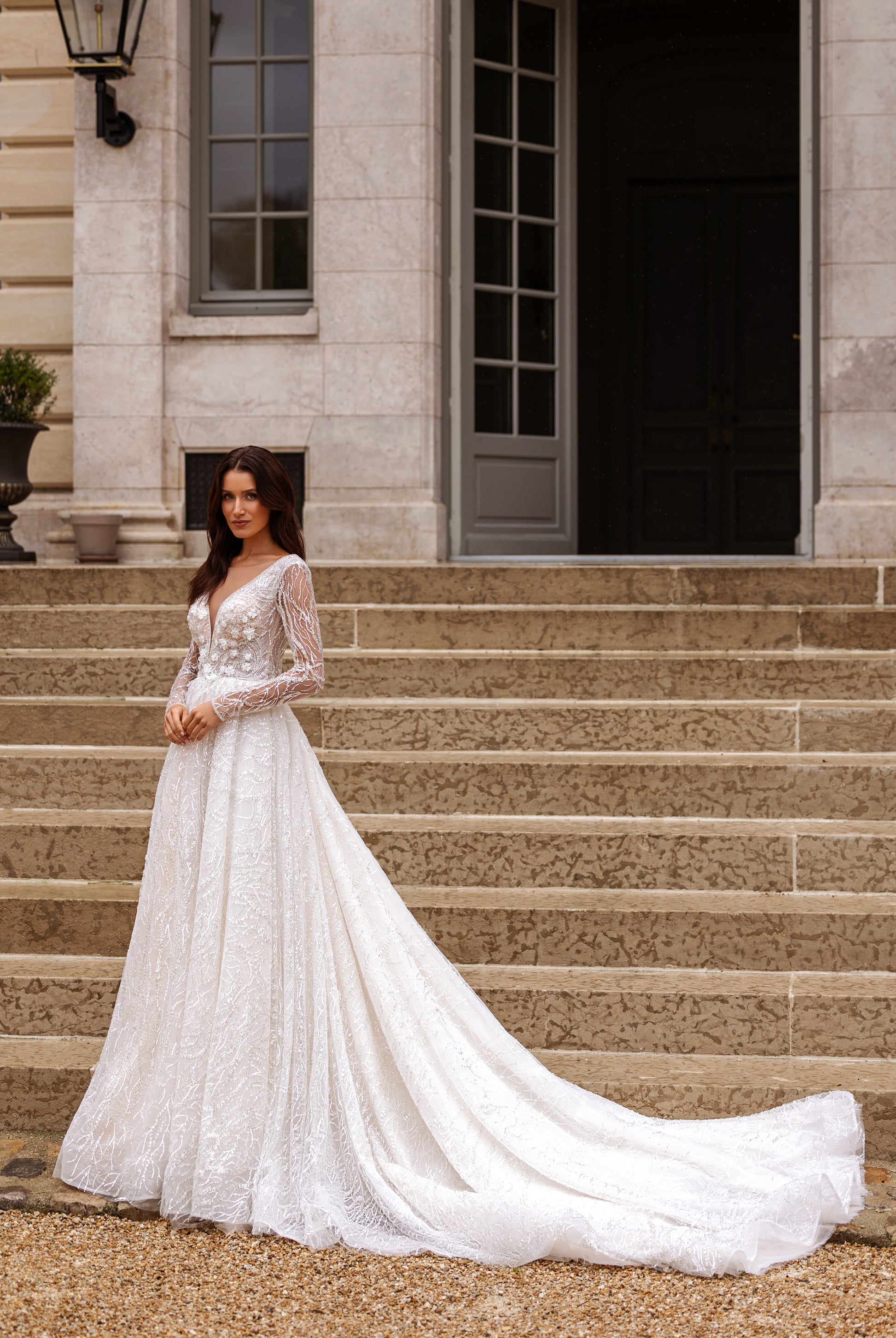 Jade-Iris A-line Illusion Milk Wedding dress