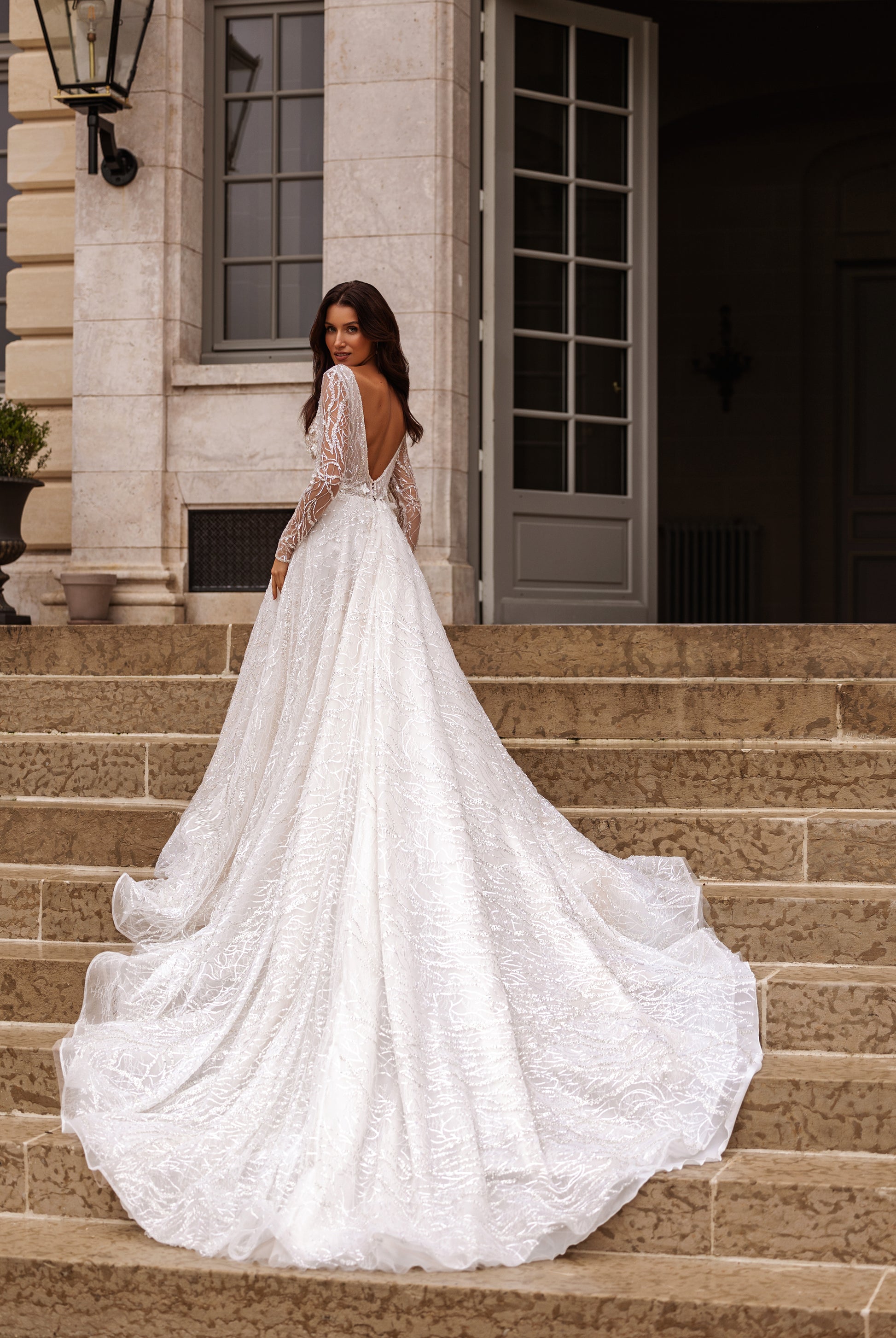 Jade-Iris A-line Illusion Milk Wedding dress