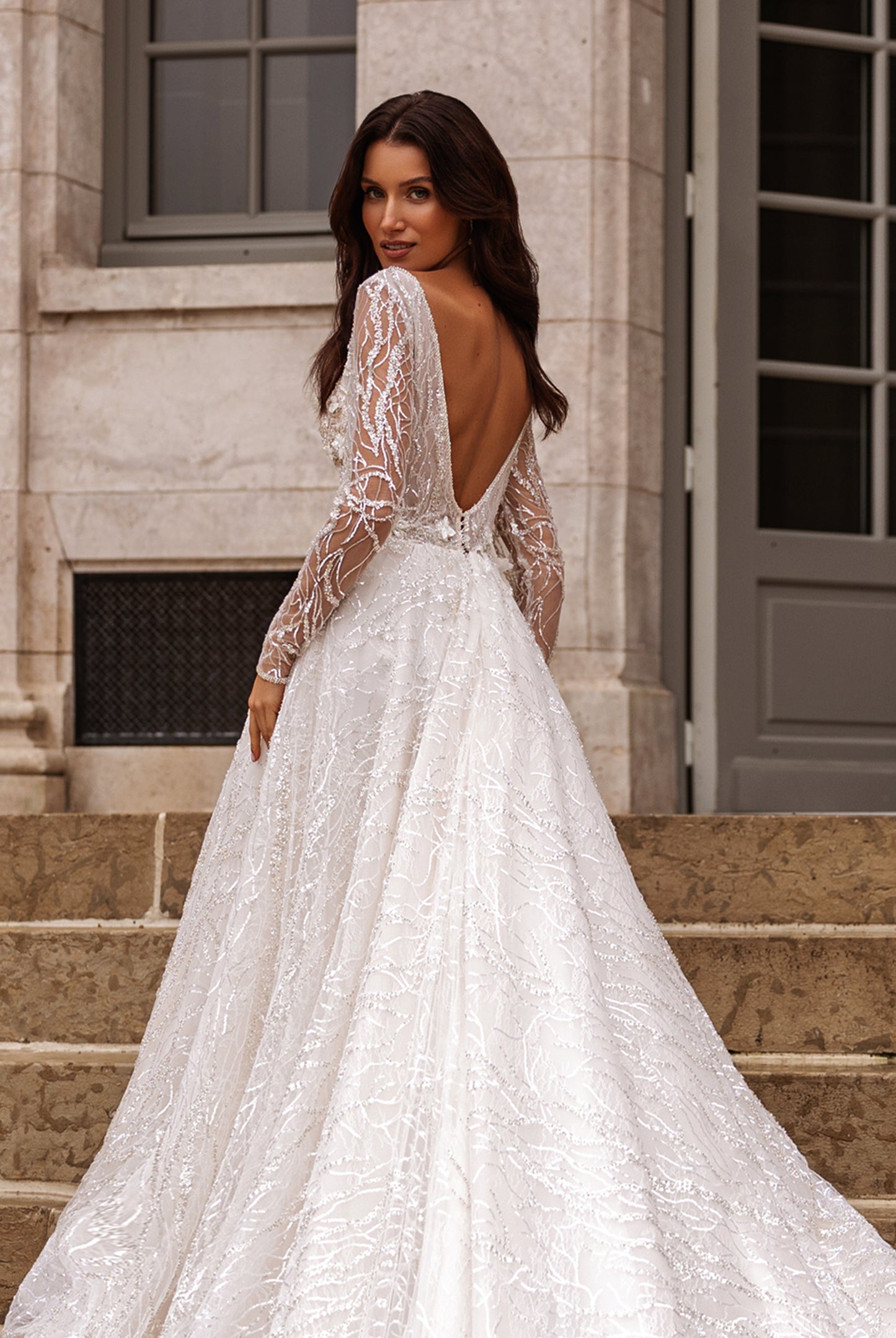 Jade-Iris A-line Illusion Milk Wedding dress