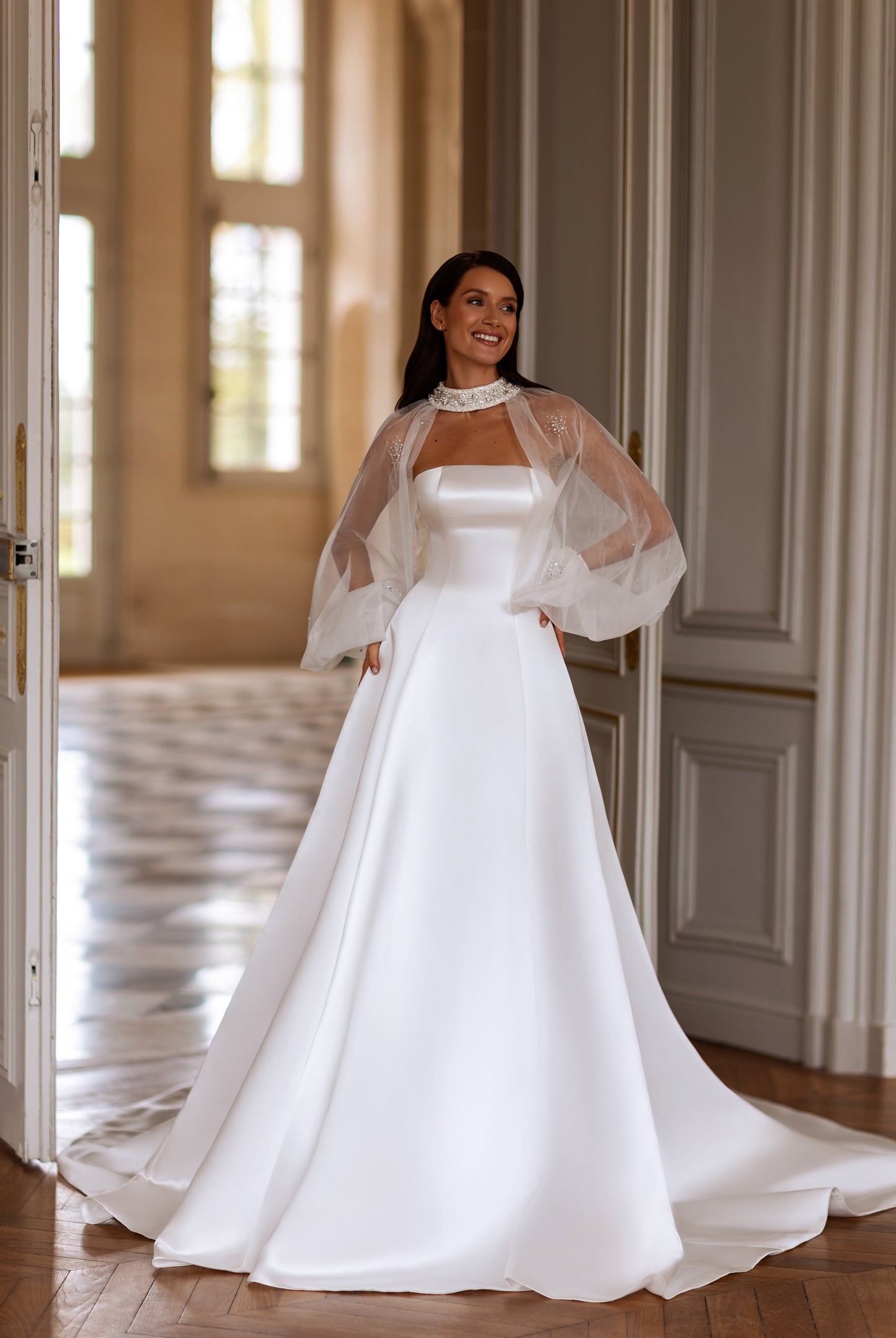 Jade-Marie Two in one Straight across Milk Wedding dress