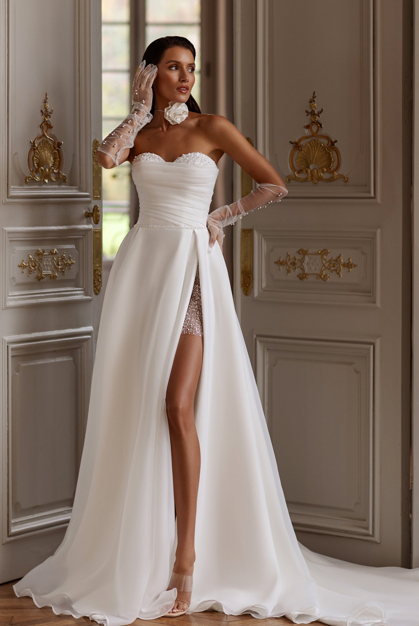 Emma-Rose A-line Sweetheart Milk Wedding dress