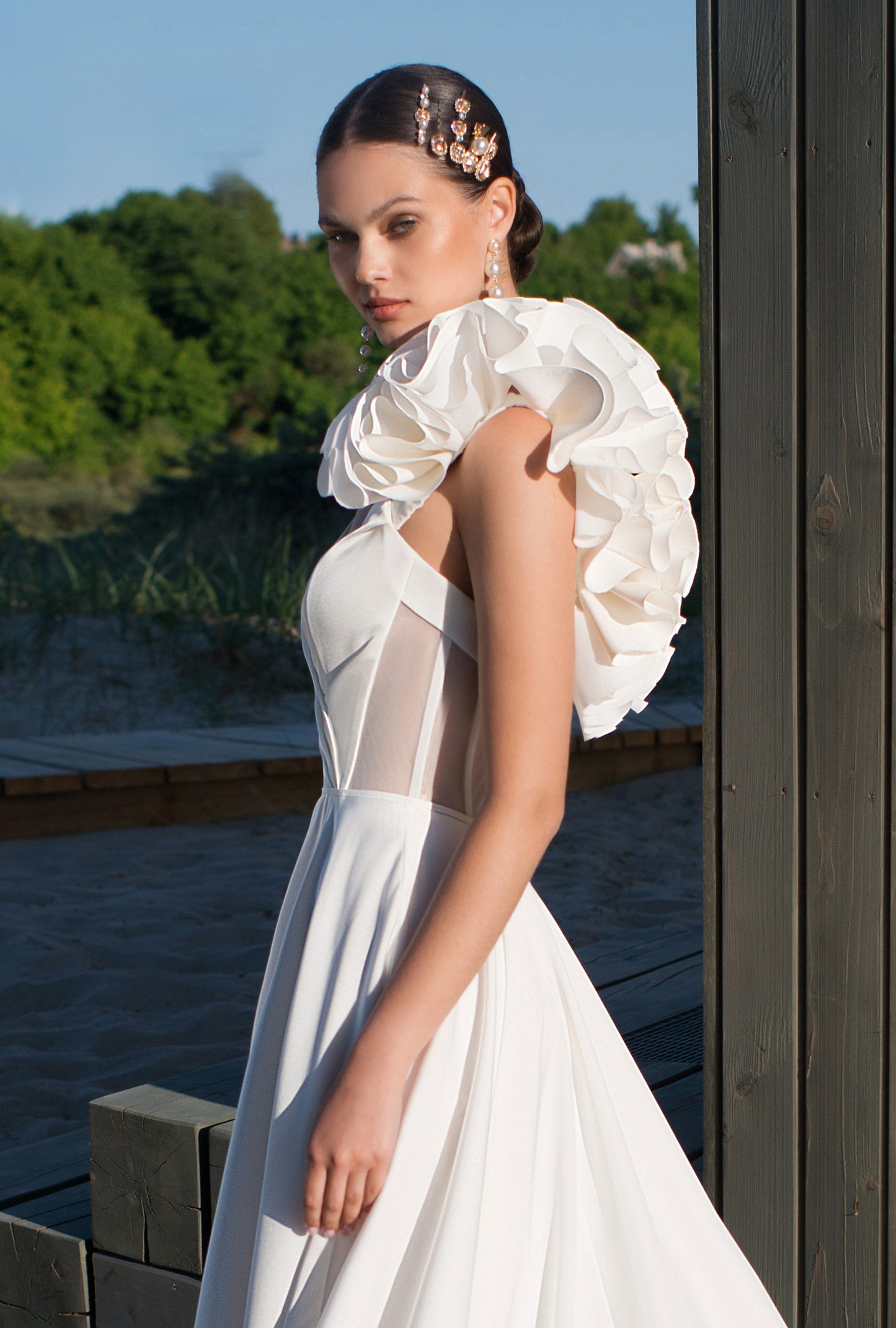 Aizevi A-line Sweetheart Off-White Wedding dress