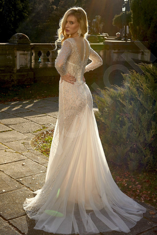 Inhrid Trumpet/Mermaid Illusion Milk/Nude Wedding dress