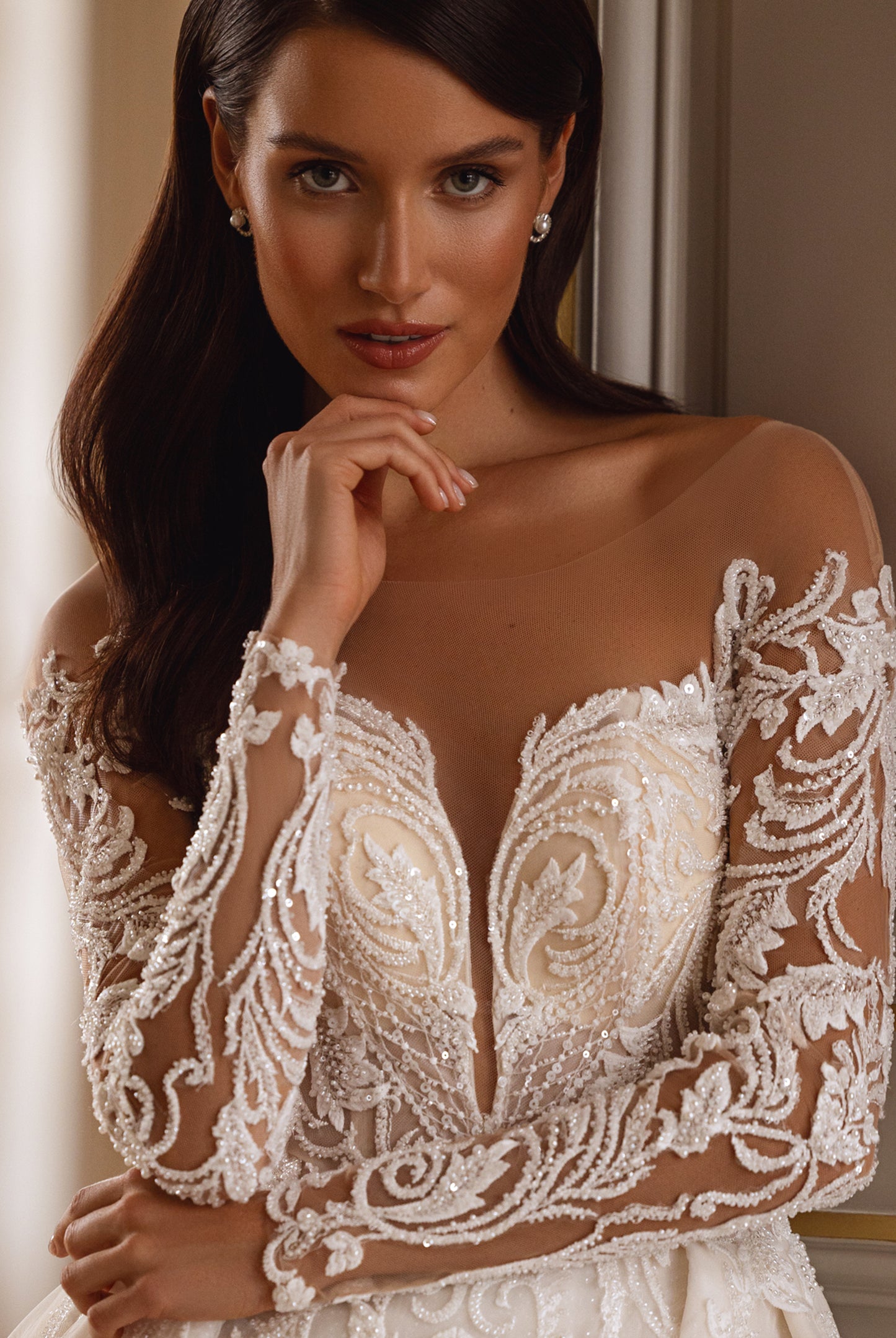 Lisa-Marie A-line Illusion Milk Wedding dress