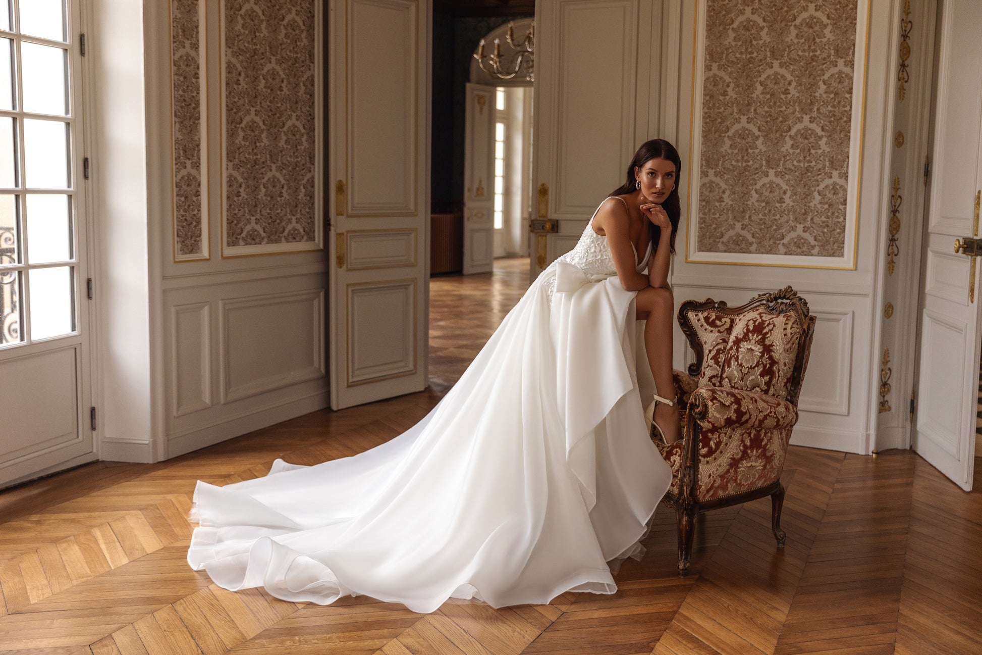 Anne-Catherine A-line Sweetheart Milk Wedding dress