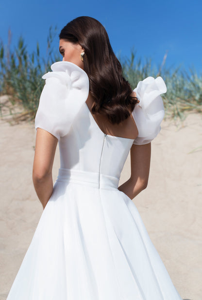 Aroma A-line Asymmetric/One shoulder Off-White Wedding dress