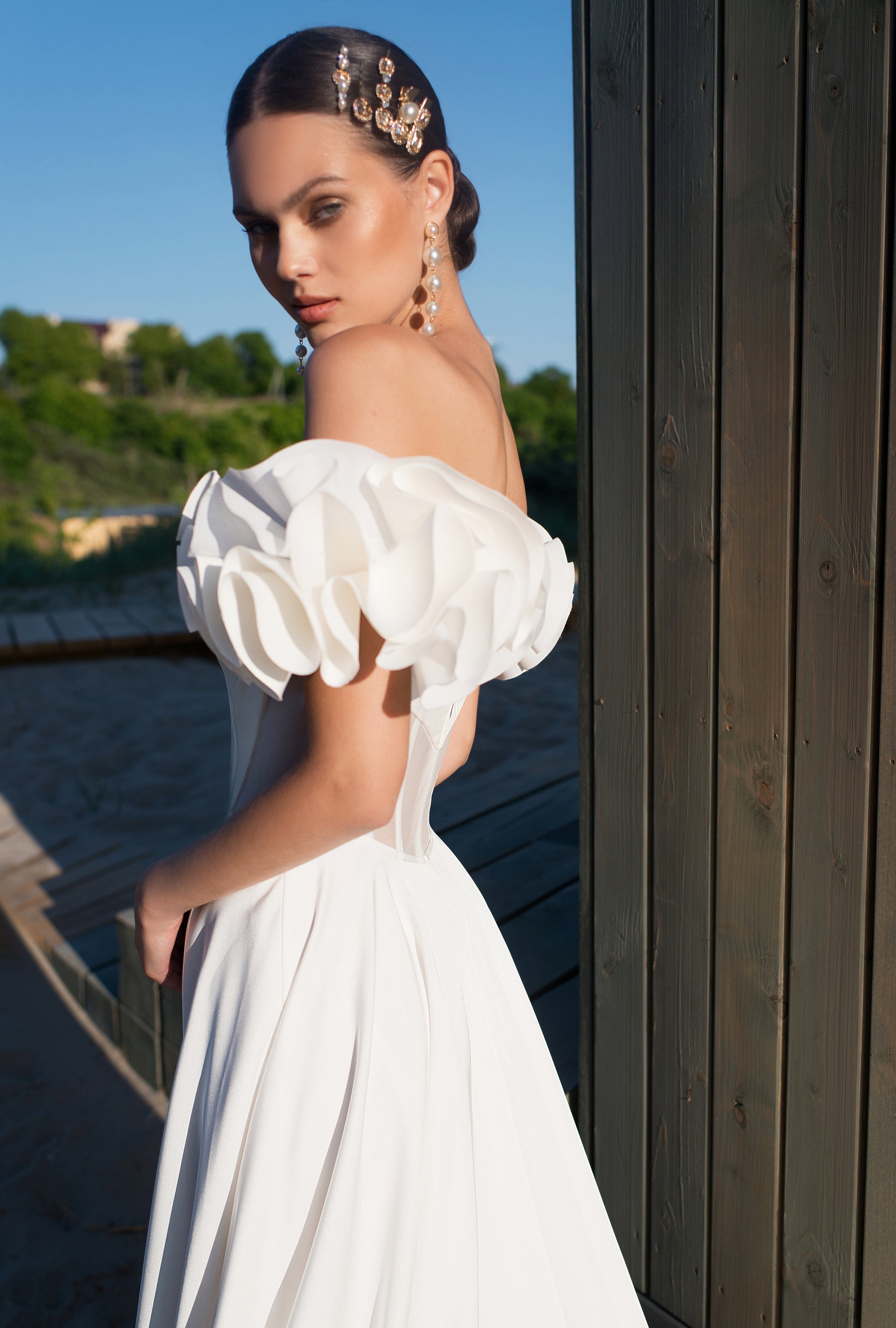 Aizevi A-line Sweetheart Off-White Wedding dress