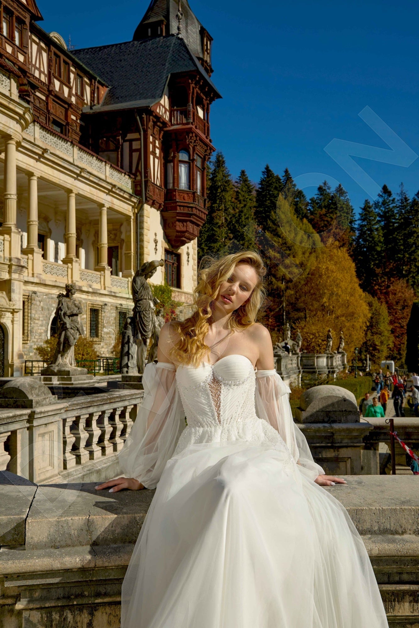 Adel A-line Sweetheart Milk Wedding dress