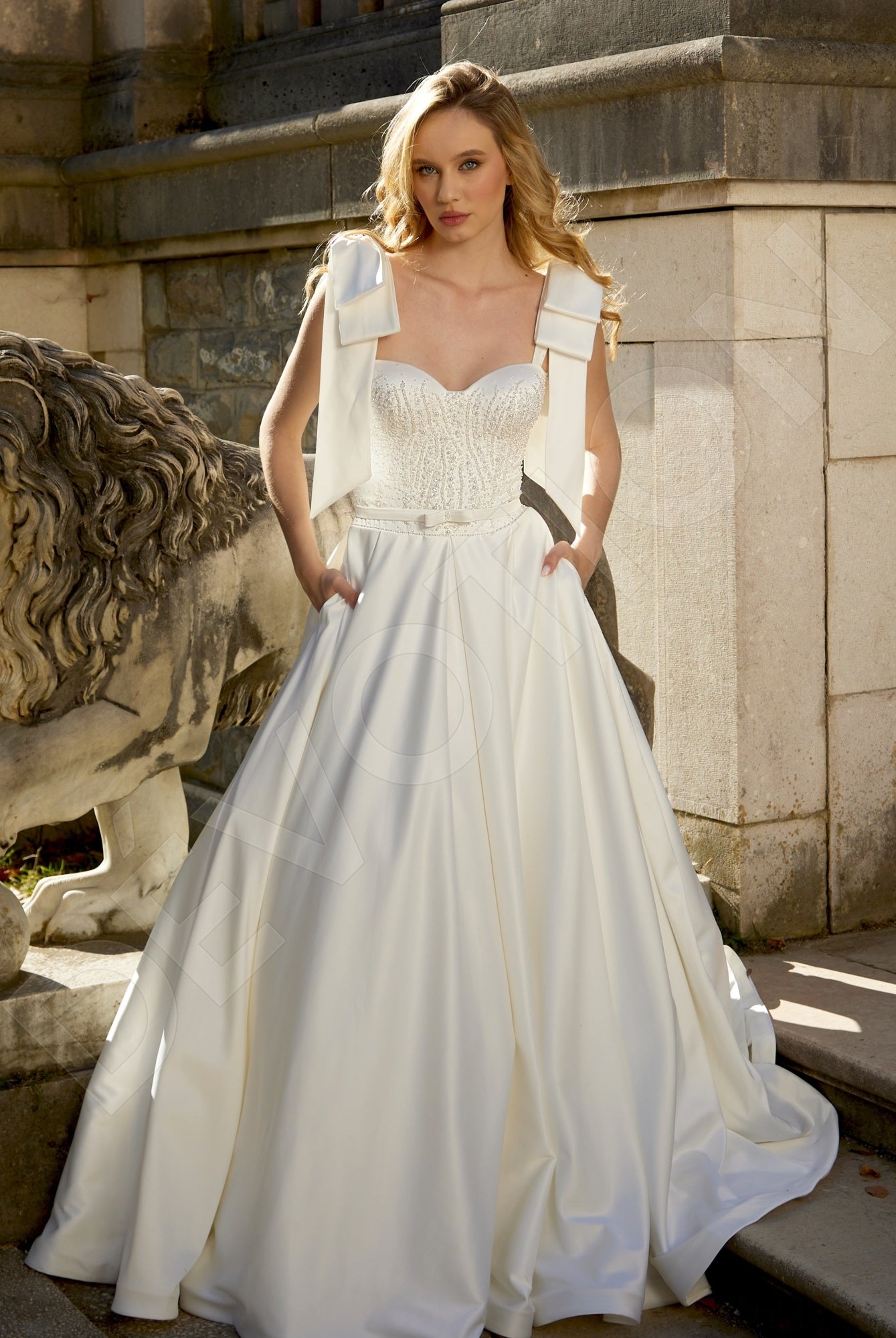 Megan A-line Sweetheart Milk Wedding dress