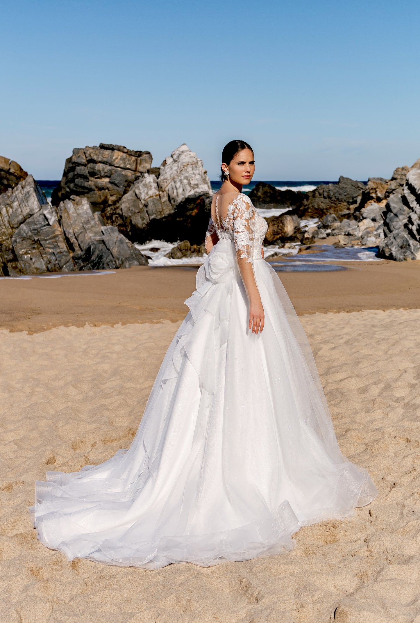 Arian A-line Illusion Milk Wedding dress