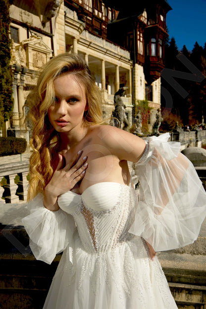 Adel A-line Sweetheart Milk Wedding dress