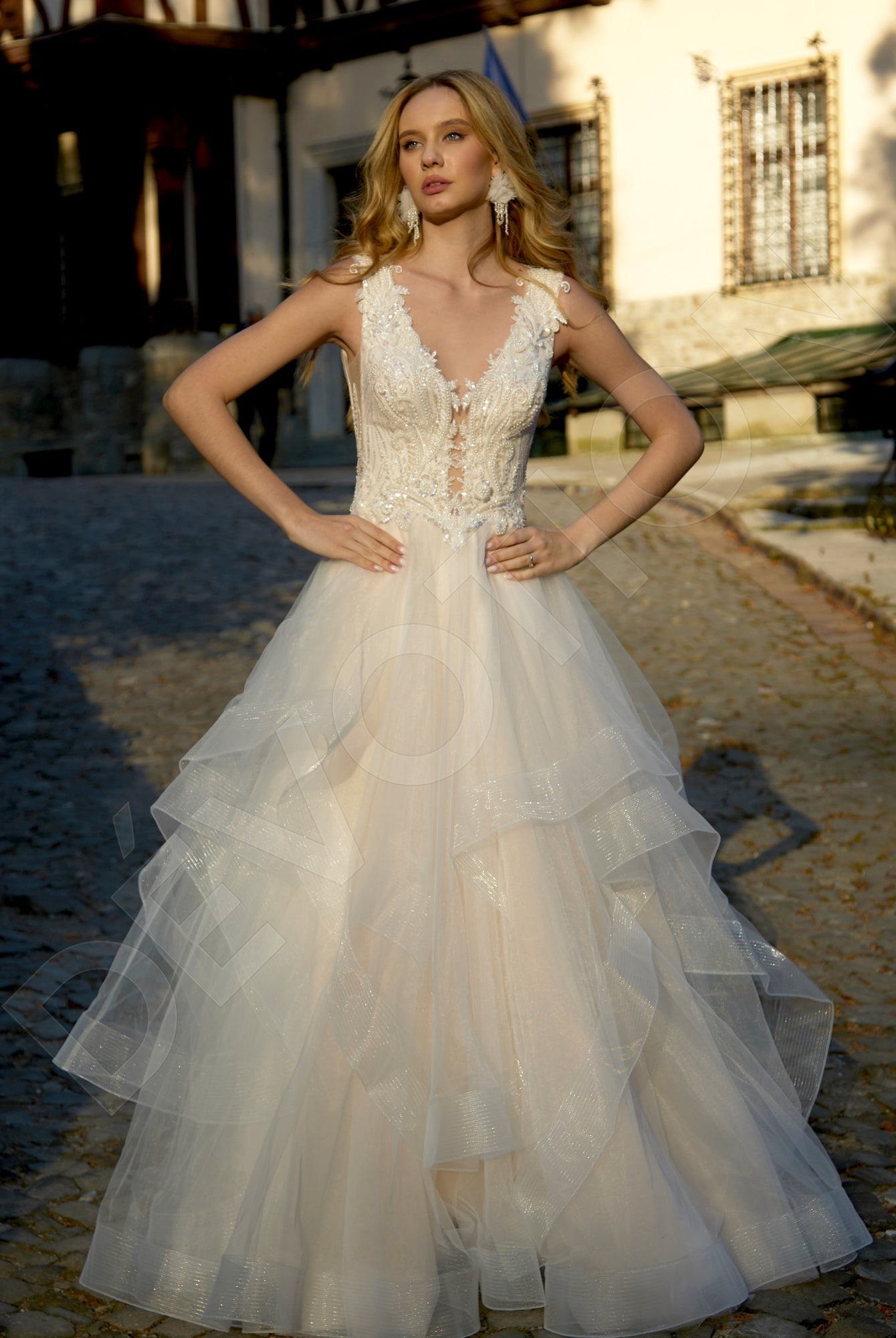 Blanca A-line Illusion Milk/Nude Wedding dress