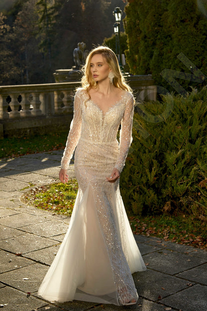 Inhrid Trumpet/Mermaid Illusion Milk/Nude Wedding dress