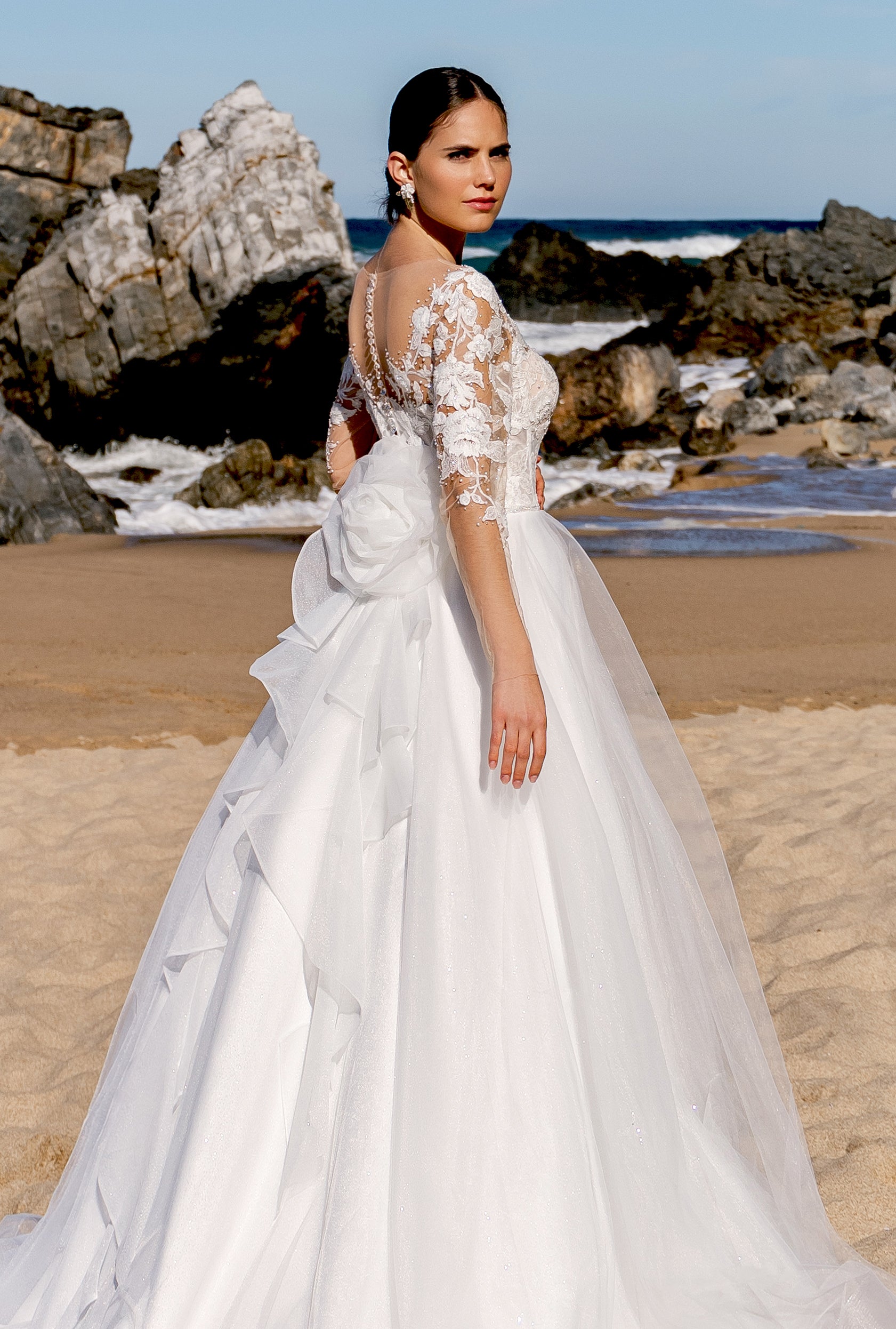 Arian A-line Illusion Milk Wedding dress