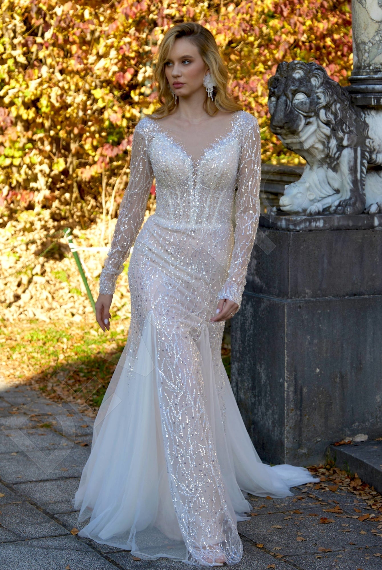 Inhrid Trumpet/Mermaid Illusion Milk/Nude Wedding dress