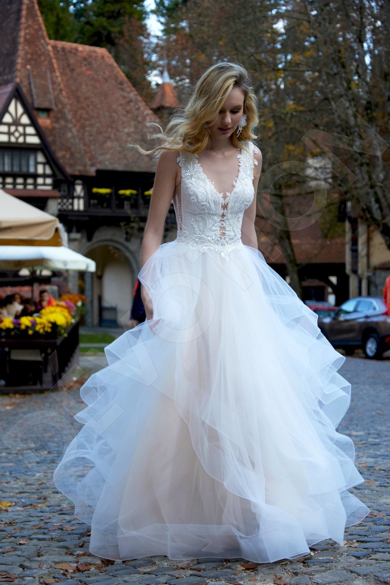 Blanca A-line Illusion Milk/Nude Wedding dress