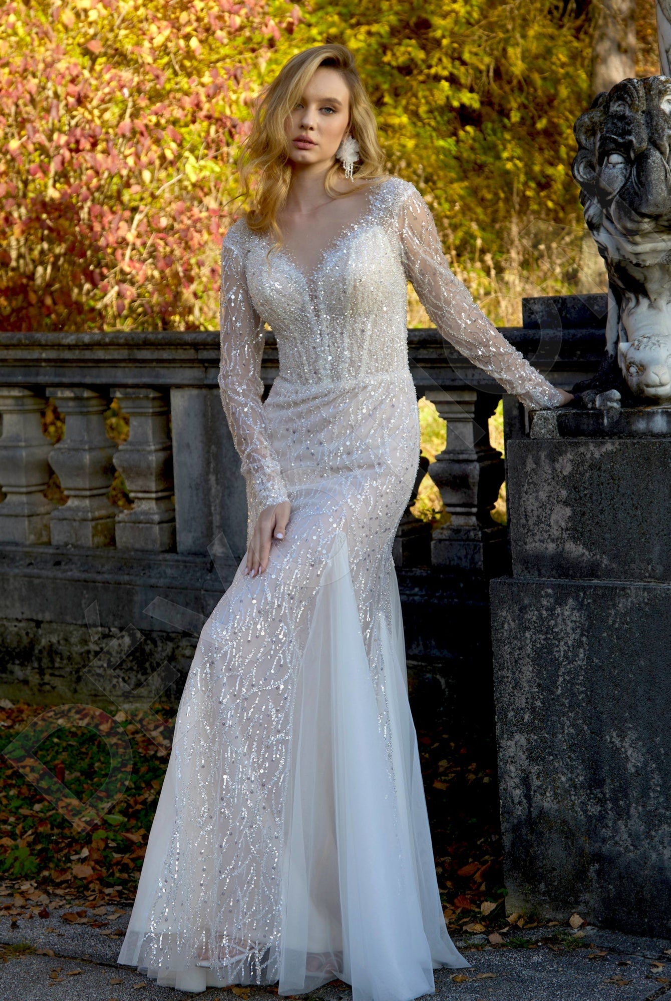 Inhrid Trumpet/Mermaid Illusion Milk/Nude Wedding dress