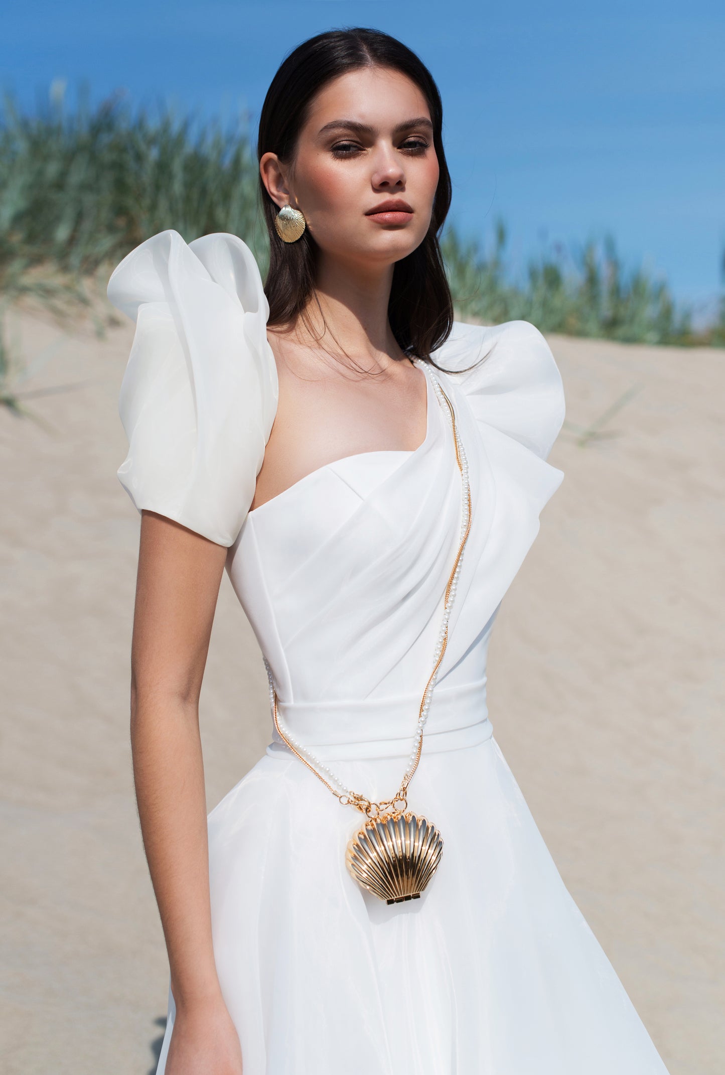 Aroma A-line Asymmetric/One shoulder Off-White Wedding dress