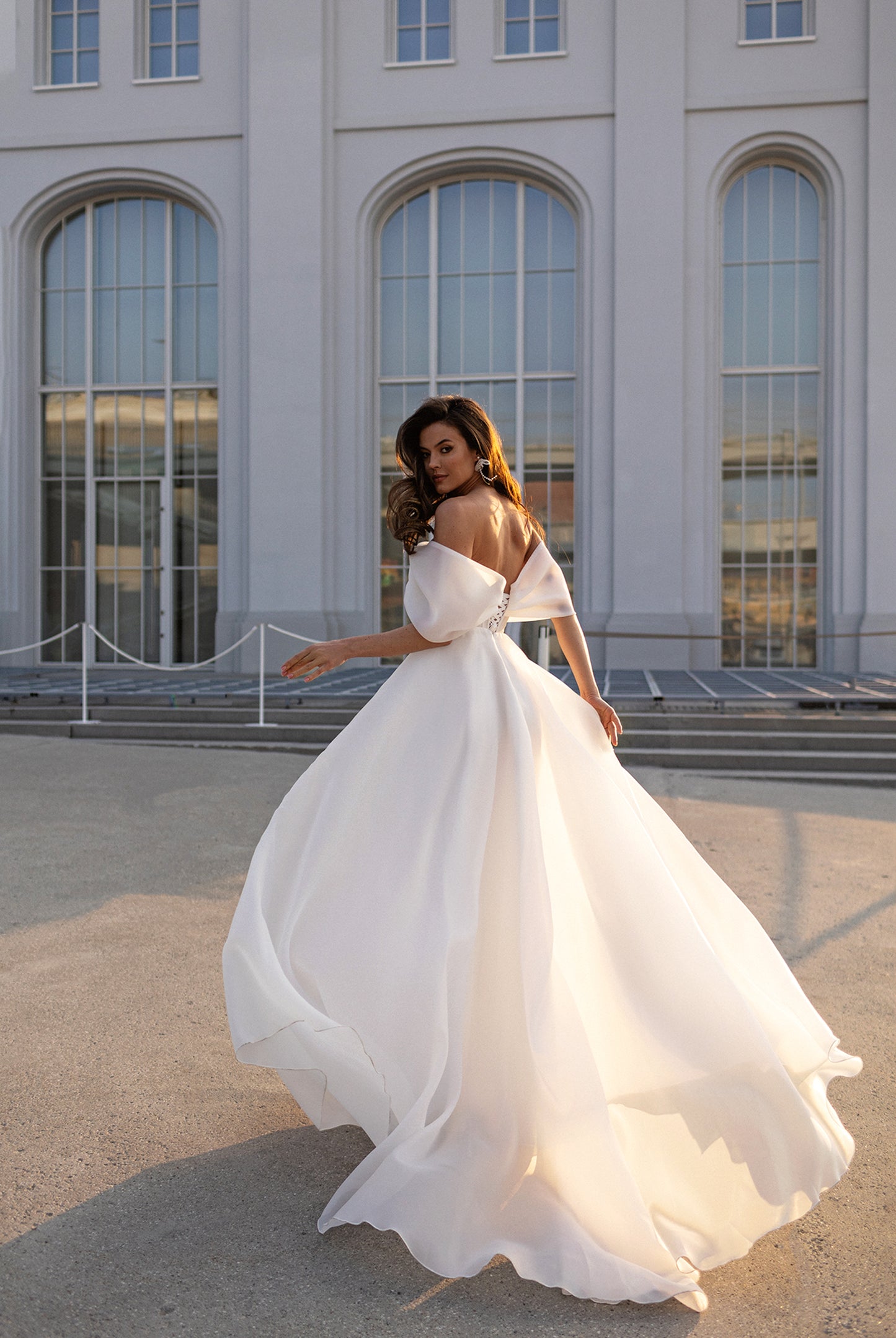 Abelia A-line Off-Shoulder Milk Wedding dress