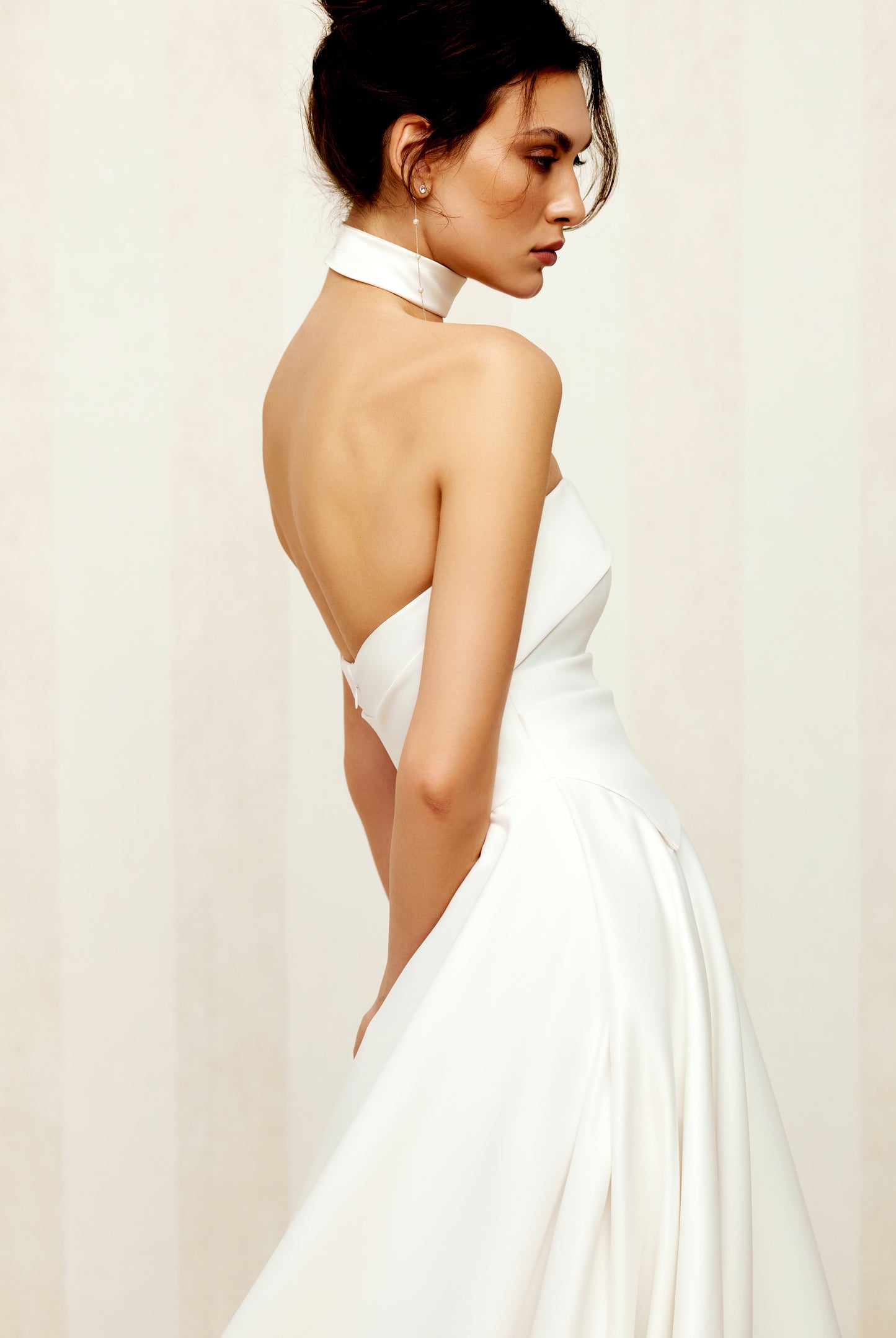 Balma A-line Straight across Milk Wedding dress