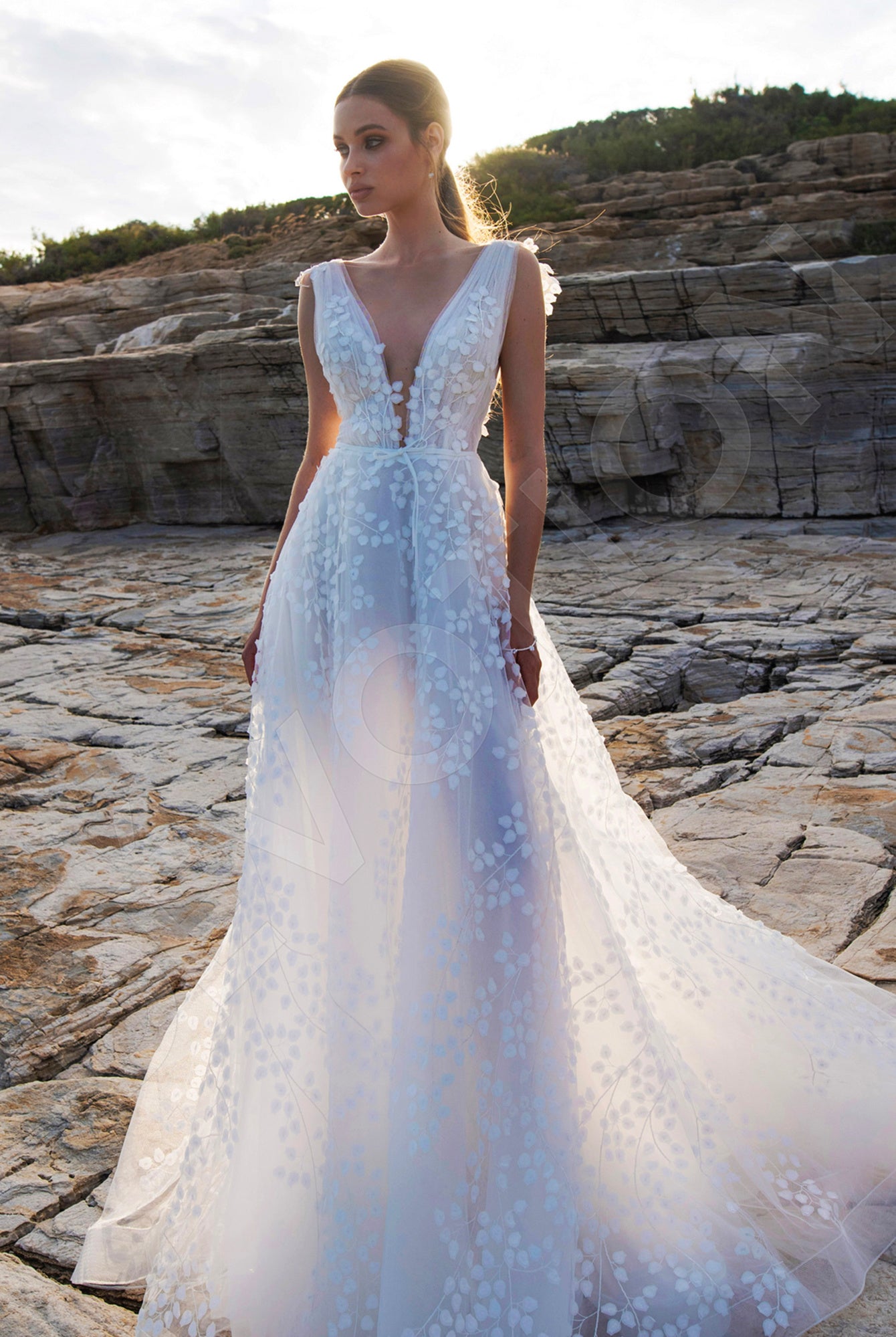 Aprille A-line Illusion Ivory Wedding dress