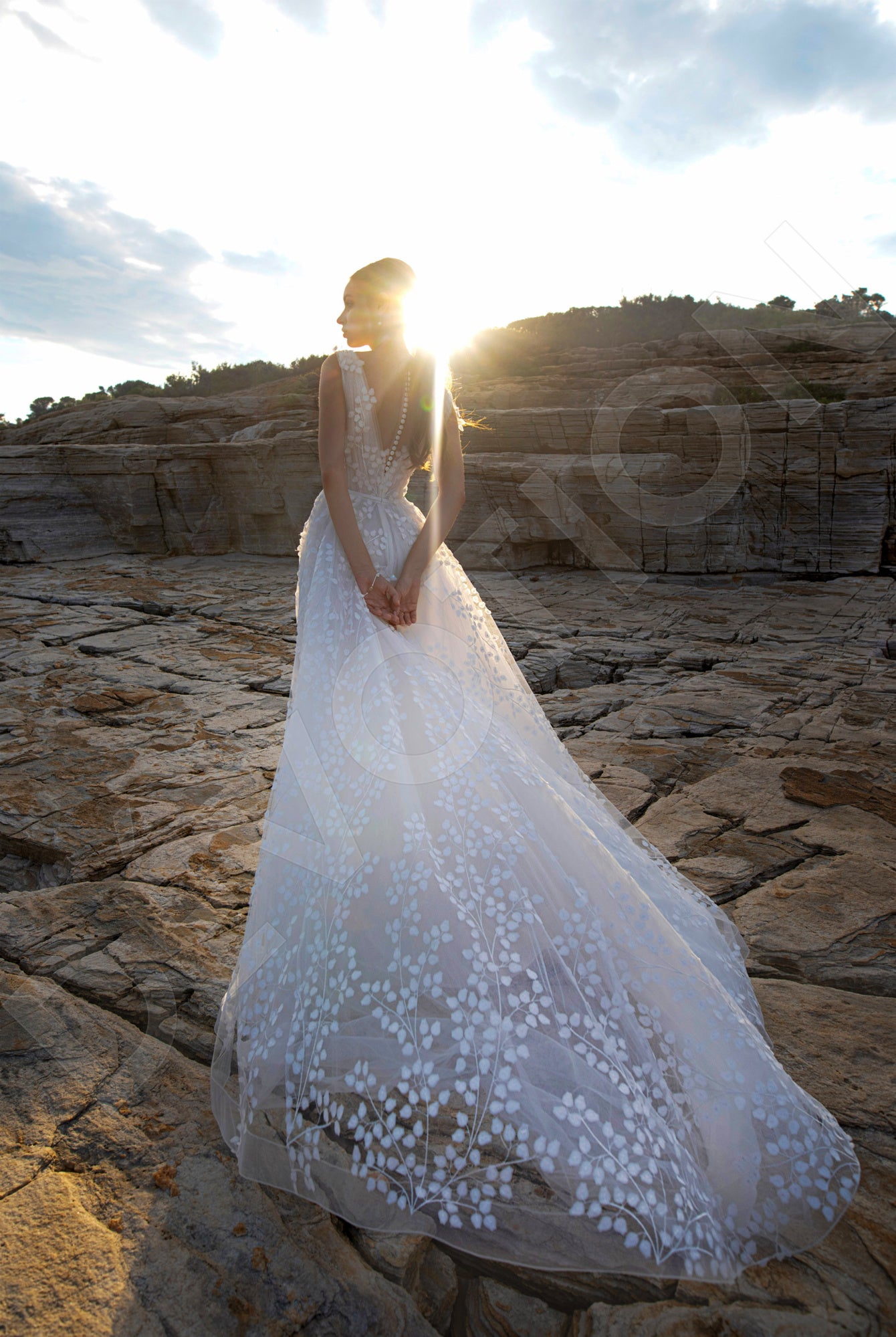 Aprille A-line Illusion Ivory Wedding dress