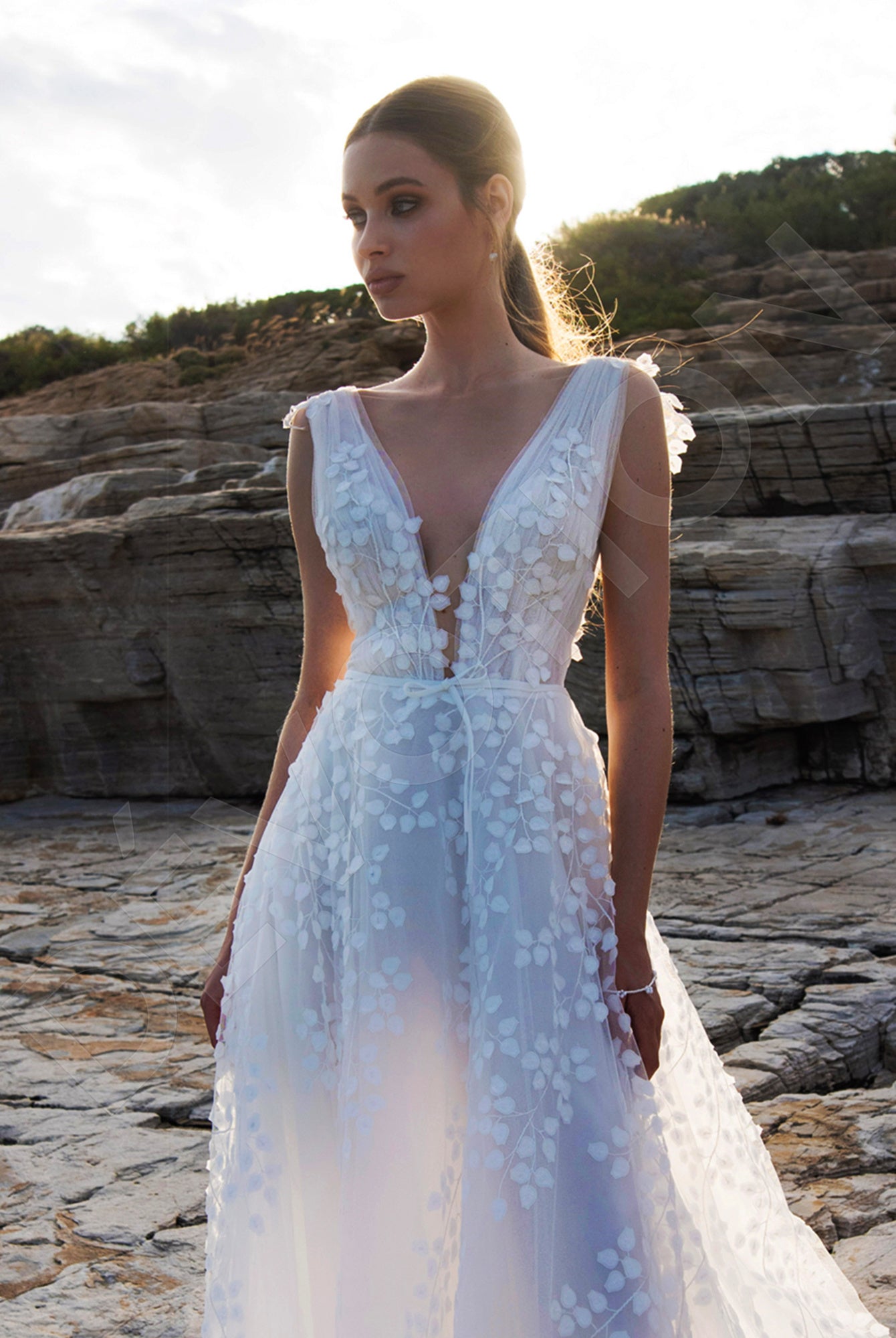 Aprille A-line Illusion Ivory Wedding dress