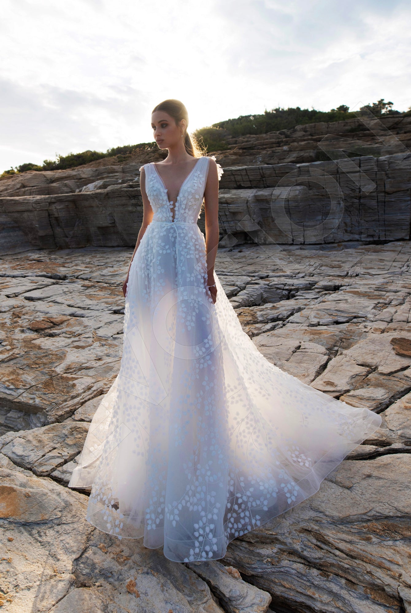 Aprille A-line Illusion Ivory Wedding dress