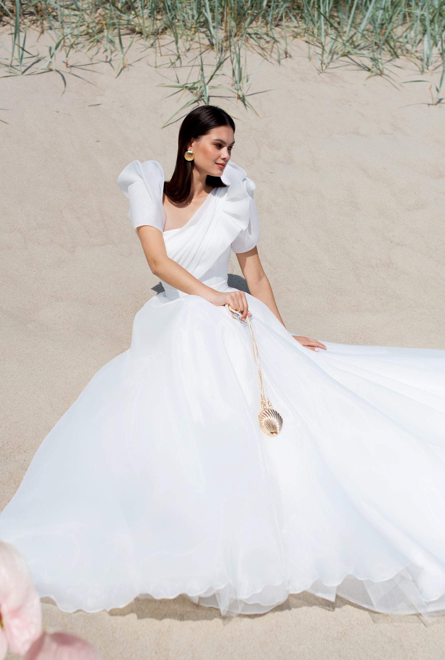 Aroma A-line Asymmetric/One shoulder Off-White Wedding dress