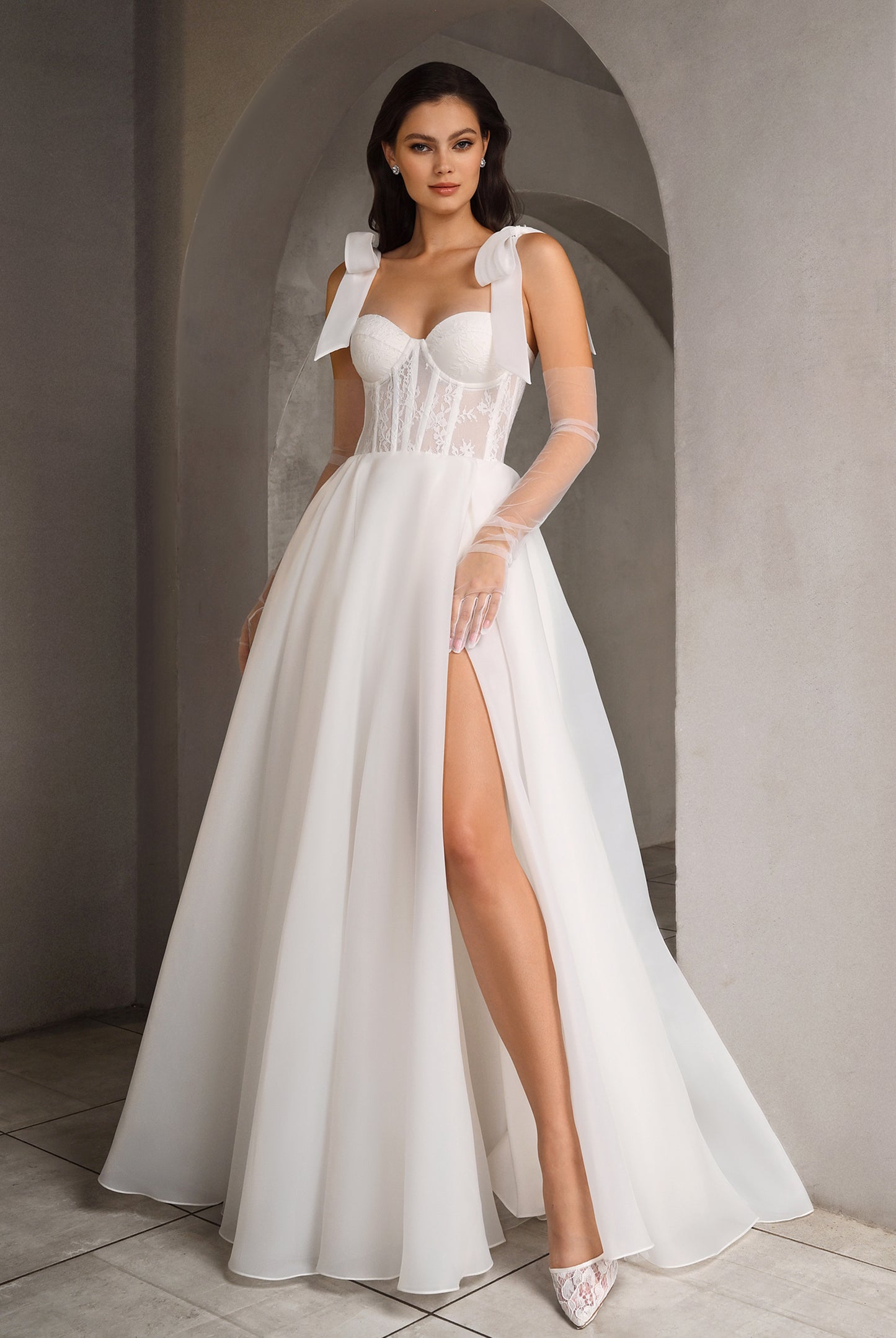 Aurike A-line Sweetheart Milk Wedding dress